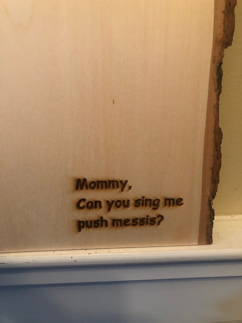 Song Engraving Sheet Music Music Engraved on Wood With Bark Etsy