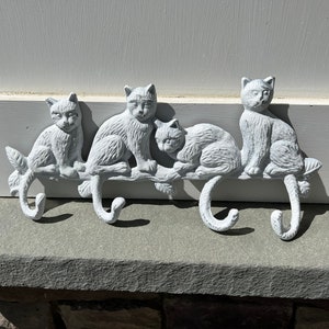 CAT Hook, Cat Wall Hooks, Cat Decor, Cast Iron Hook