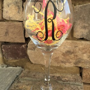 Monogram, Wine Glass, Vinyl Lettering image 1