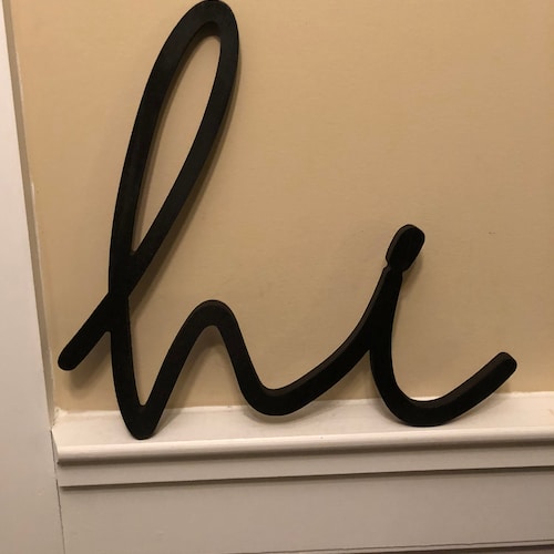 HI Sign Wall Deocr Front Door Sign Greetings Sign Wood | Etsy