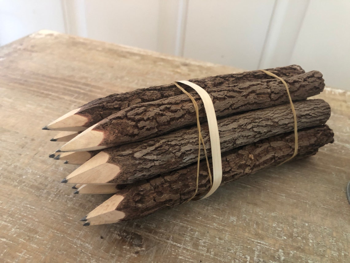 Wood Pencils Graphite Wooden Tree Rustic Twig Pencils Woodland Party