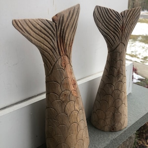 Mermaid Tail, Wood Tail, Hand carved Mermaid Tail