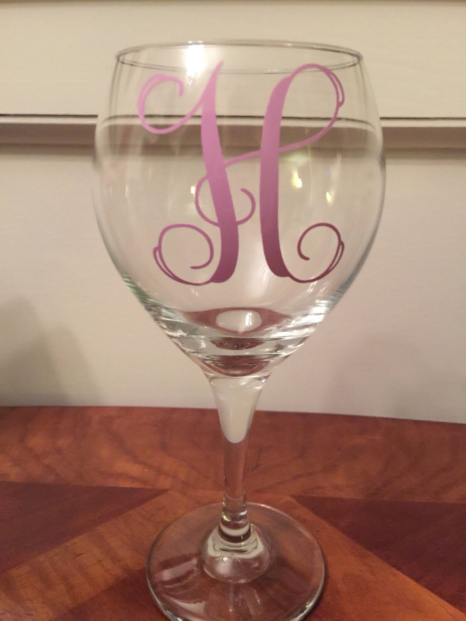 Monogram Wine Glass Vinyl Lettering Bar and Wine Decor Etsy