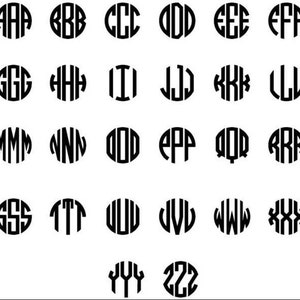Kreis Monogramm Schrift, Name Aufkleber, personalisiert, Monogramm, Auto Aufkleber, Laptop Aufkleber, Vinyl Schriftzug, Yeti Cup Aufkleber, Yeti Cup Aufkleber