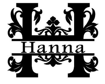 Monogramm, Spaltbuchstabe, Spaltmonogramm Buchstabe, personalisiertes Dekor, Yeti Tasse Sticker, Wanddeko