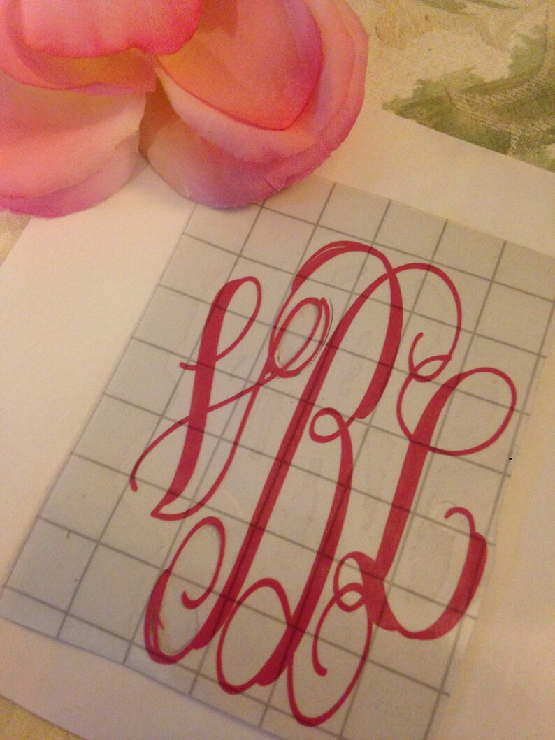 Monogram Car Decal Laptop Decal Vinyl Lettering 5x5 Decal | Etsy