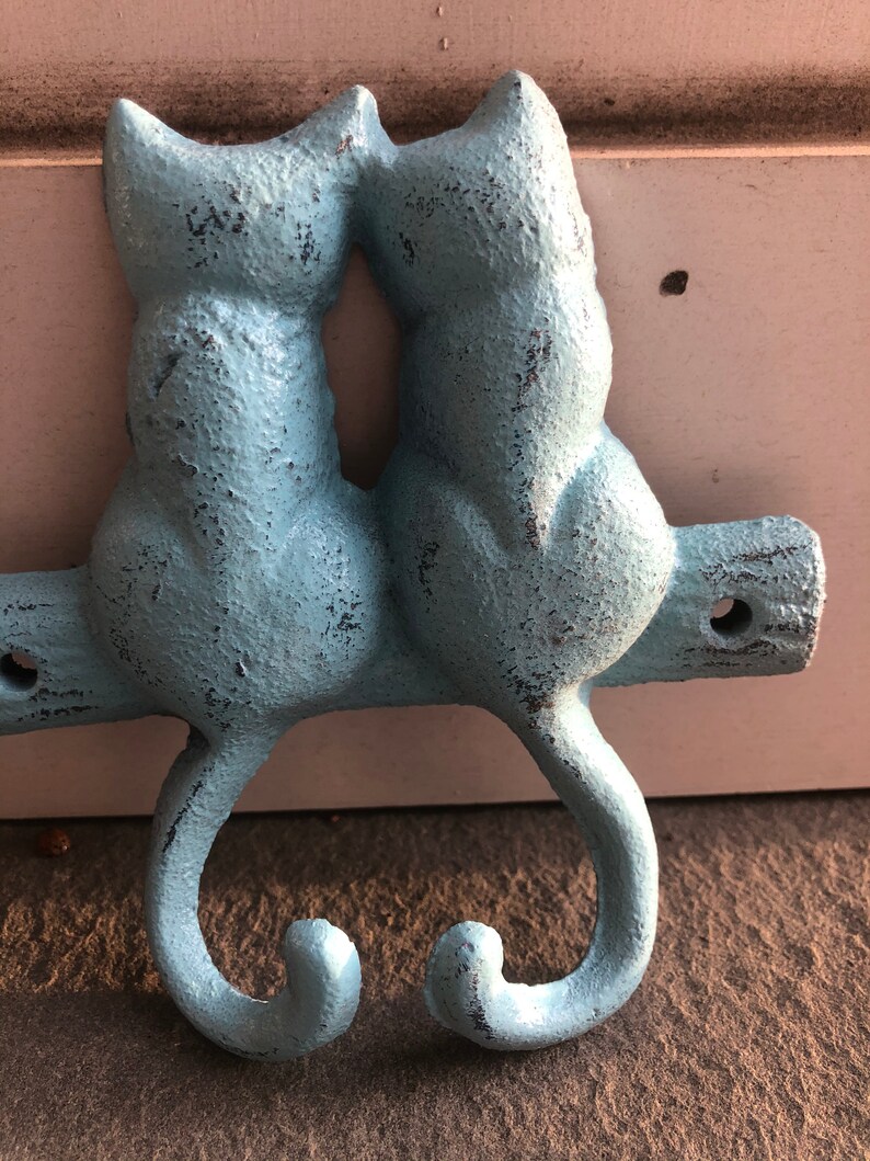 Cat/ Cat Hook/ Cat Decor/ Cat Wall Hook/ Cat Wall Hanger/ Blue Etsy