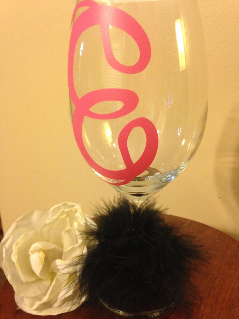Decals Wine Glass Decals Monogram Wine Glass Vinyl Etsy