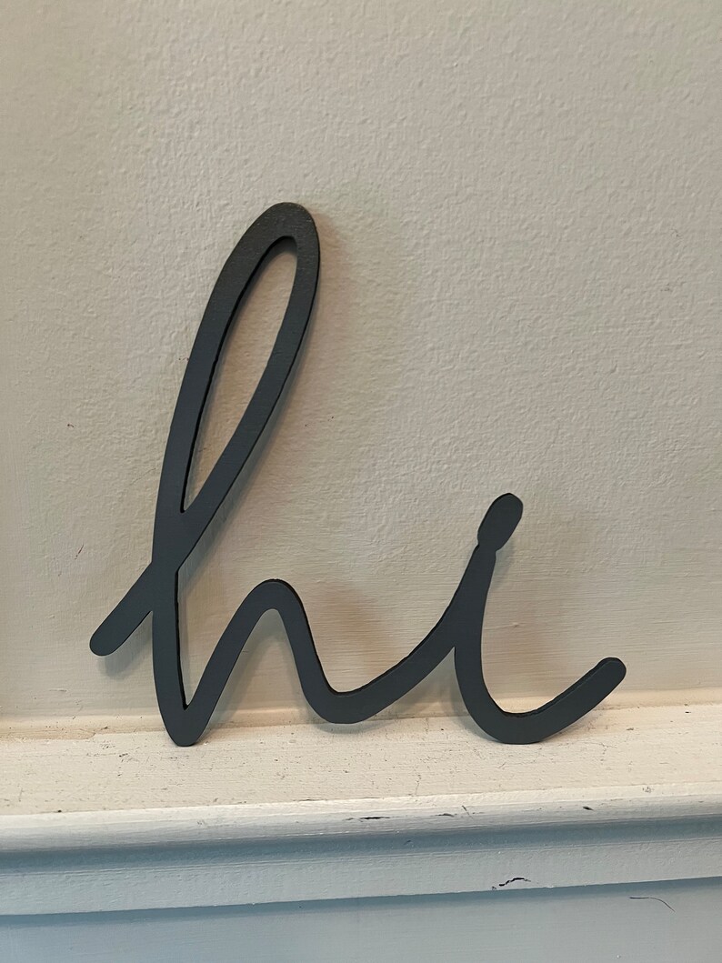 HI Sign Wall Deocr Front Door Sign Greetings Sign Wood - Etsy