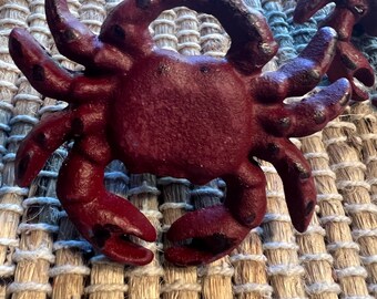 Knobs, Crab Knobs, Drawer Pulls, Red Crab Knobs, Beach Decor, Beach House Decor