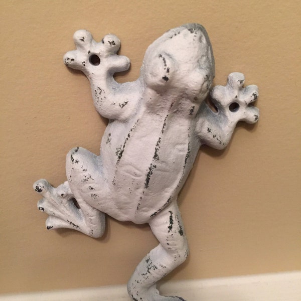 Frog Hook, White Frog, Decorative Wall Decor, Wall Hook, Shabby Chic Wall Hanger