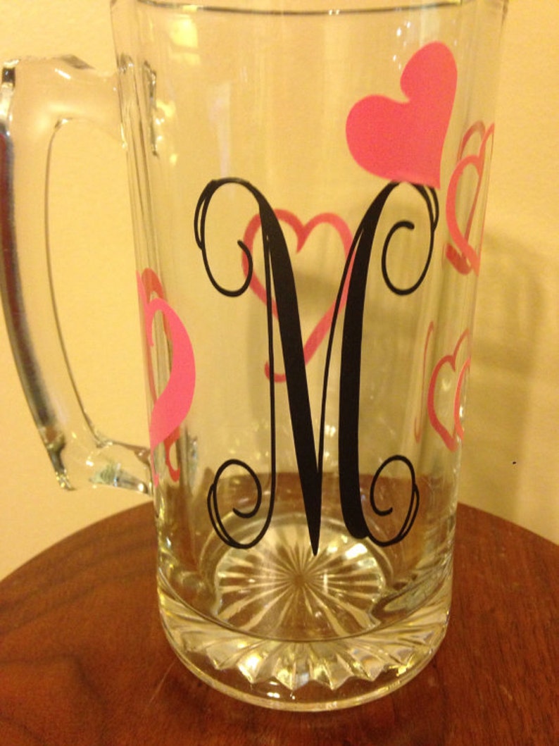 Beer Mug Personalized Monogram Beer Mug Vinyl Lettering Etsy