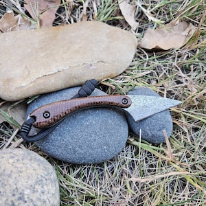 Vintage Coarse Weave Micarta w/ Black Liner Damasteel Kiridashi
