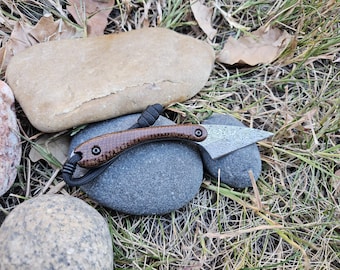 Vintage Coarse Weave Micarta w/ Black Liner Damasteel Kiridashi