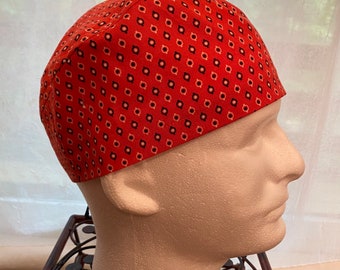 Unisex "Tie Print" Cotton Scrub Cap, CRNA, Chef, OR Hat, Or Tech, Surgical Hat, 1st Assistant, Labor RN, Medical, Headcovers, Camping