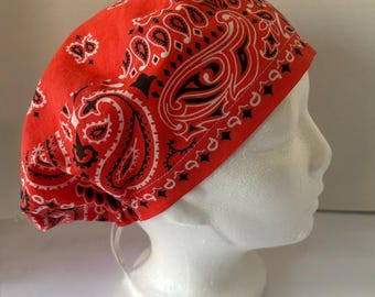 Bandana European Style Scrub Hat, Scrub Cap, Surgeon Hat, Head Cover, Chef, ORTech, 1st Assist, CRNA, Labor RN, Vet's OR, Medical Uniforms