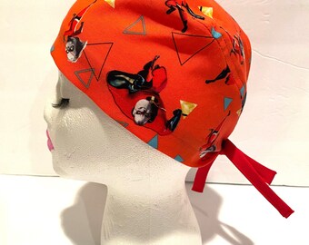 Unisex &quot;Incredibles&quot; Scrub Cap, Headcover, Or Rn, CRNA, OR Tech, Chef, OR Hats, Dental, Scrub Hat, 1st Assist Hat, L&D, Medical, Pediatrics