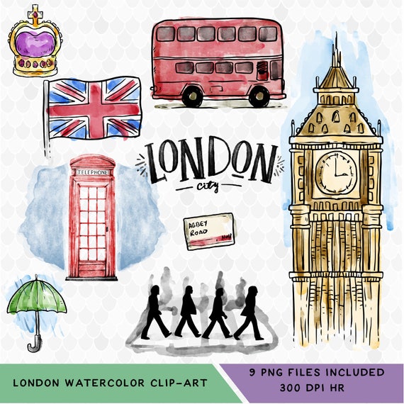 london clipart watercolor clipart london watercolor travel etsy