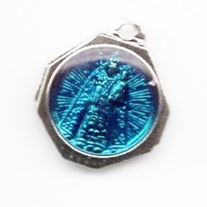 Black Madonna of Einsiedeln Medal, Blue Enamel over Silver, from The Jeweled Rose