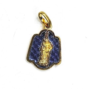 Vintage Saint Anne Medal, Blue Enamel over Gold Vermeil, from The Jeweled Rose