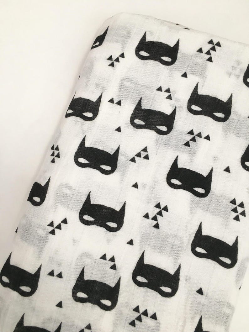 Organic Batman Muslin Blanket Organic Baby Blanket Superhero Etsy