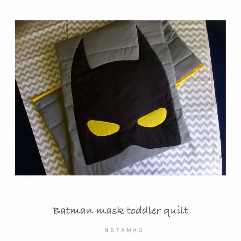 Batman Mask Toddler/crib Bedding 100 Cotton Etsy
