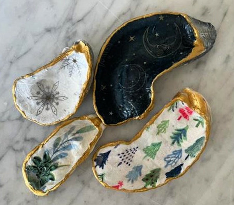 DIY Oyster Shell Decoupage Kit Etsy