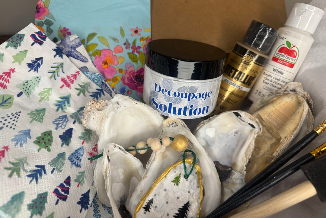 DIY Oyster Shell Decoupage Kit Etsy