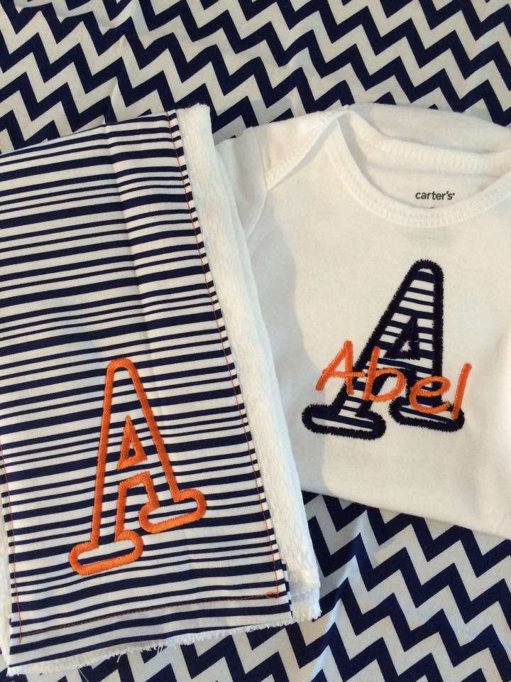 Auburn Baby Gift Set Includes Onesie and Burp Cloth Etsy