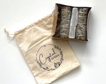 Cleansing Kit - White Sage, Selenite Sticks, Blue Sage 4"