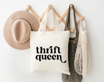 Thrift Queen Market Canvas Bag / Market Bag + Gift + Travel Bag + Reusable Grocery Bag