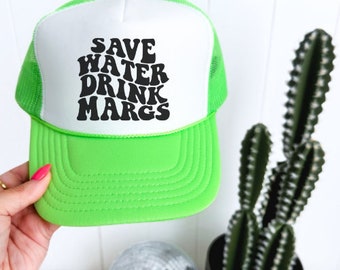 Save Water Drink Margs Trucker Hat | Adjustable | Mesh | Custom |  Summertime | Margarita