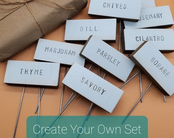 Customizable Rustic Herb Garden Plant Markers - Create Your Own Gift Set