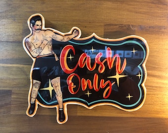 Tattoo Shop sign 'Cash Only’ Boxer rare, unique Wall Art
