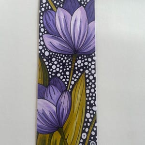 bookmark - hand drawn purple crocus flower