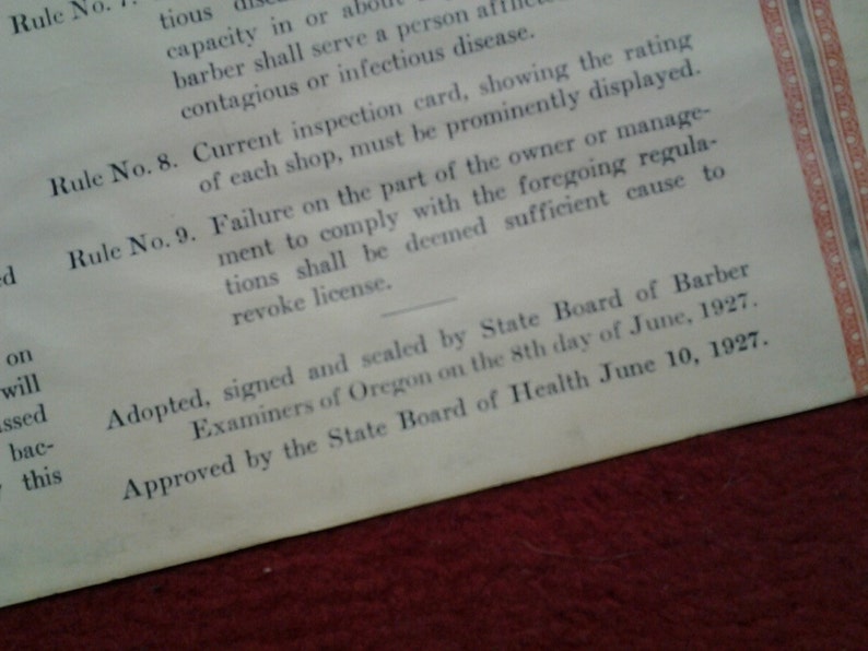 Barber Shop Rules and Regulations governing the sanitary Etsy