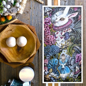 White Rabbit Fantasy Art Print- Whimsical Bunny Nursery Wall Art