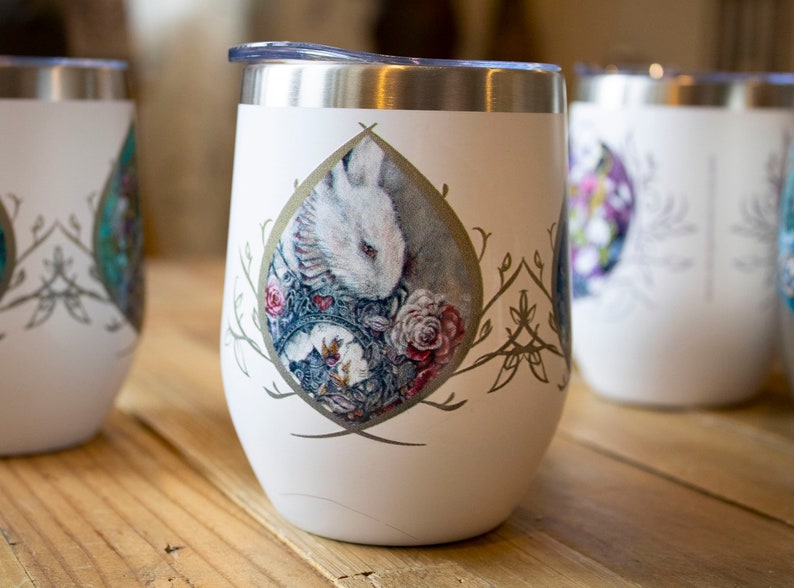 AKOrganicAbstracts Bunny Wine Tumbler - Thumbnail 4