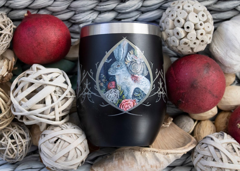 AKOrganicAbstracts Bunny Wine Tumbler - Thumbnail 5