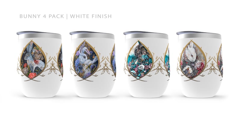 AKOrganicAbstracts Bunny Wine Tumbler
