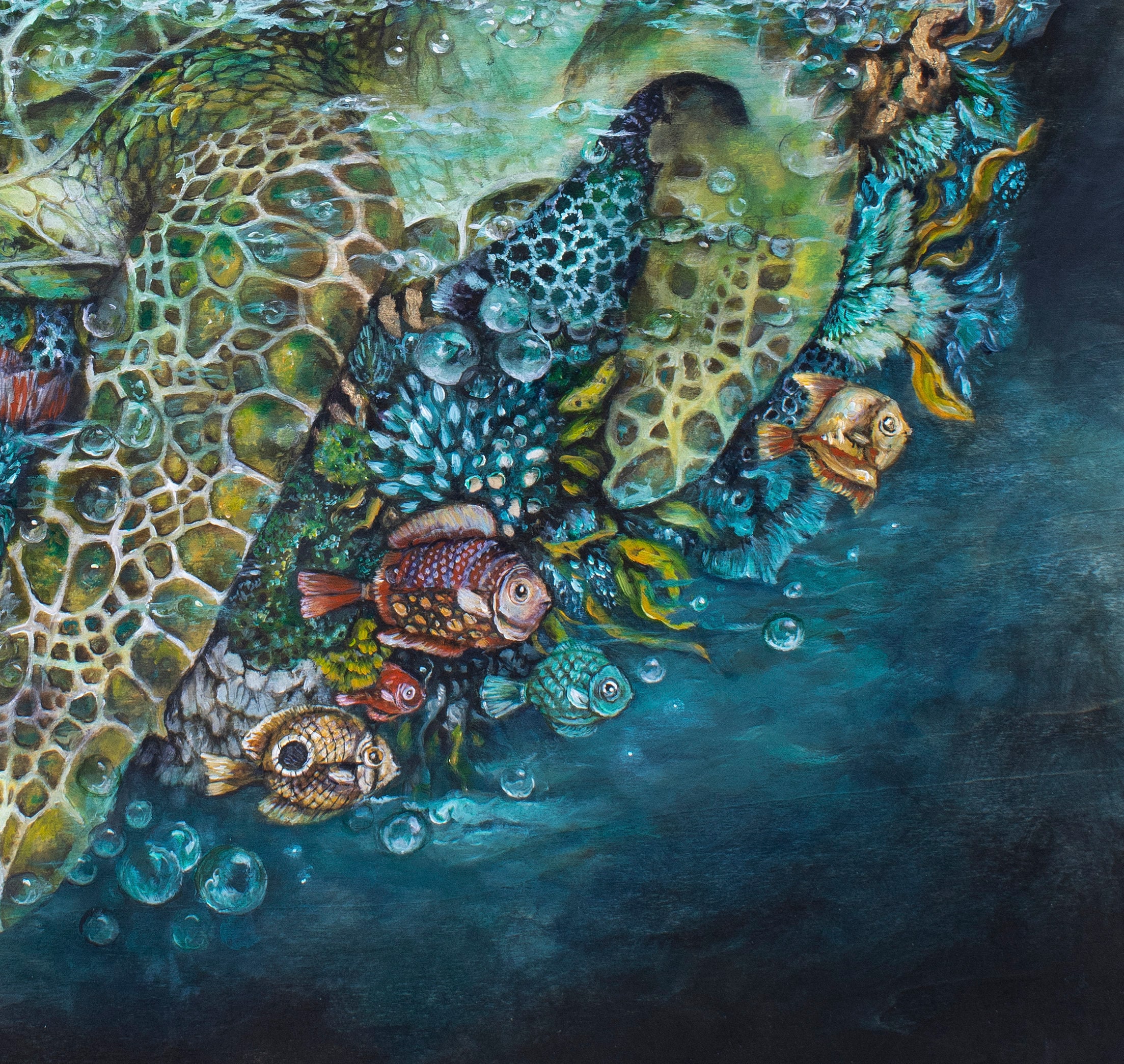 Steampunk Sea Turtle Art Print: Surreal Fantasy Wall Decor