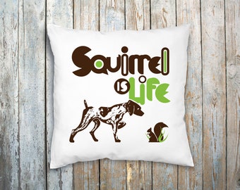 Outdoor Pillows, Dog and Squirrel Pillow, Outdoor and Garden, Patio Decor