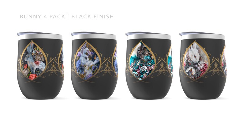 AKOrganicAbstracts Bunny Wine Tumbler - Thumbnail 3