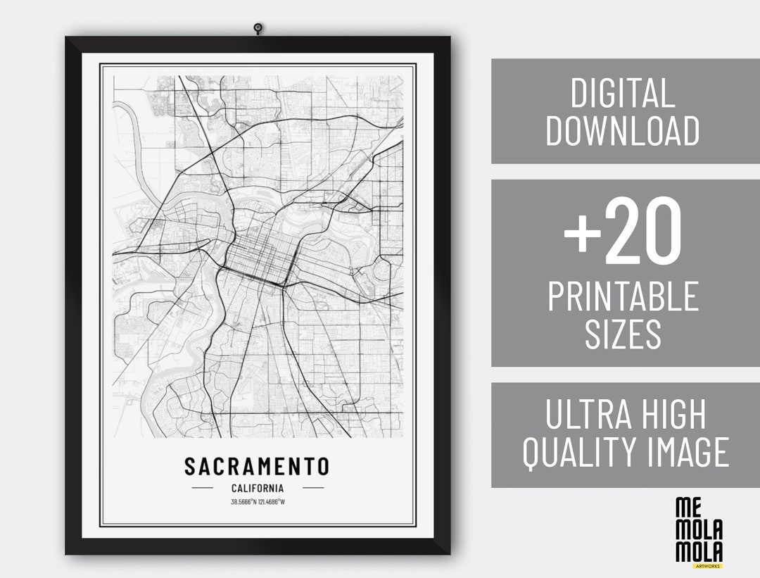 Sacramento Map Print, Sacramento Print, Sacramento Poster, Sacramento