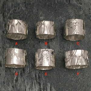 Tall Sterling Silver Bands - 6 variations, one of a kind and handmade