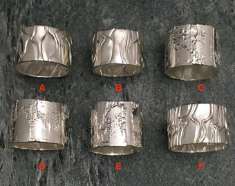 Bandas altas de plata esterlina: 6 variaciones, únicas y hechas a mano