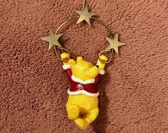 Vintage 1997 Disney MCF Winnie the Pooh with Golden Stars Christmas Ornament