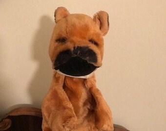 Vintage Steiff Brown Bulldog Hand Puppet