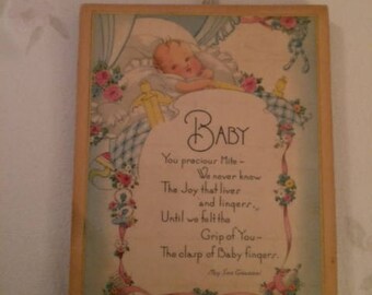 Vintage Baby Picture Wall Plaque