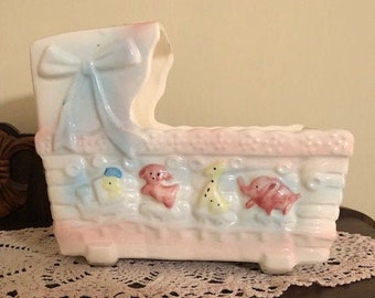Vintage Bassinet Baby Bed Planter